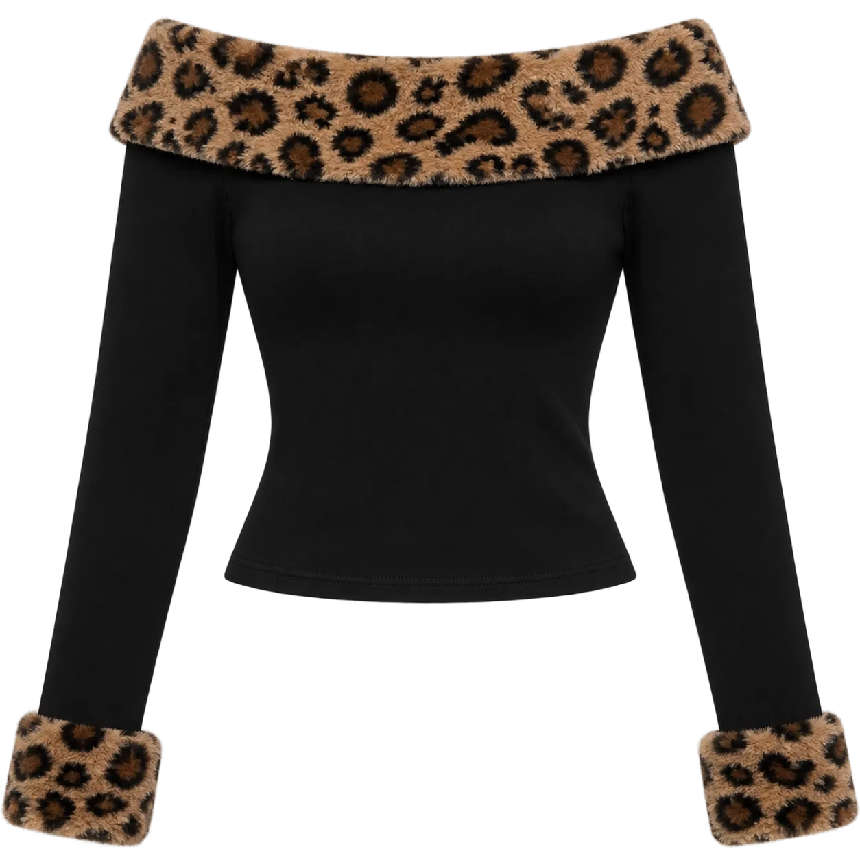 Blusa Off Shoulder Leopard