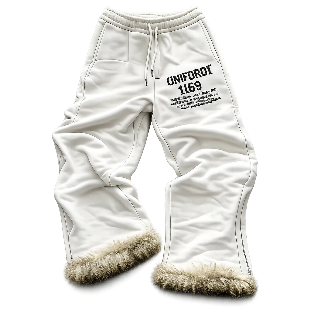 Calça Snow Fur White Y2K 2000s