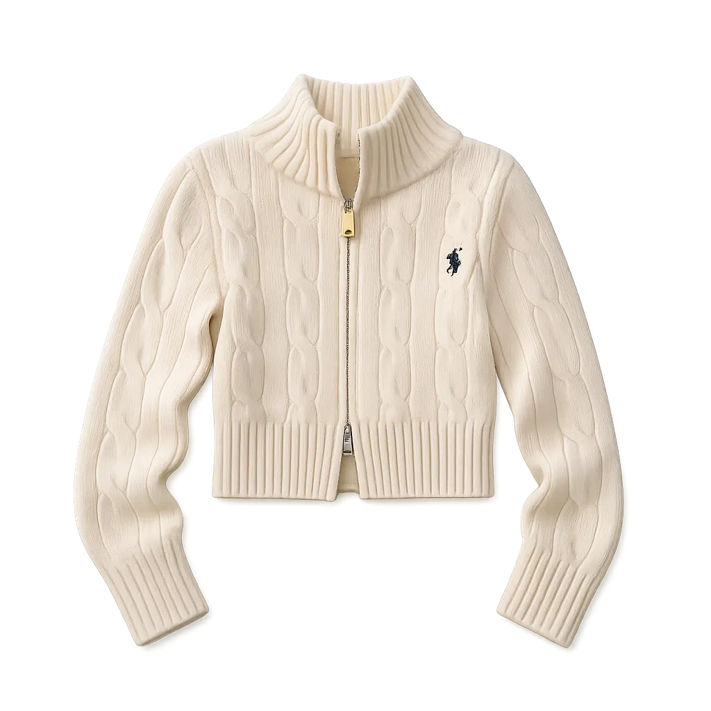 Cardigan Off White Knit Coquette