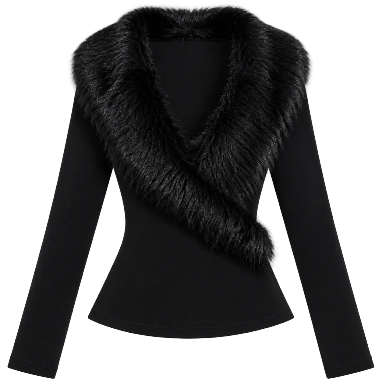 Blusa Fur Collar Dark