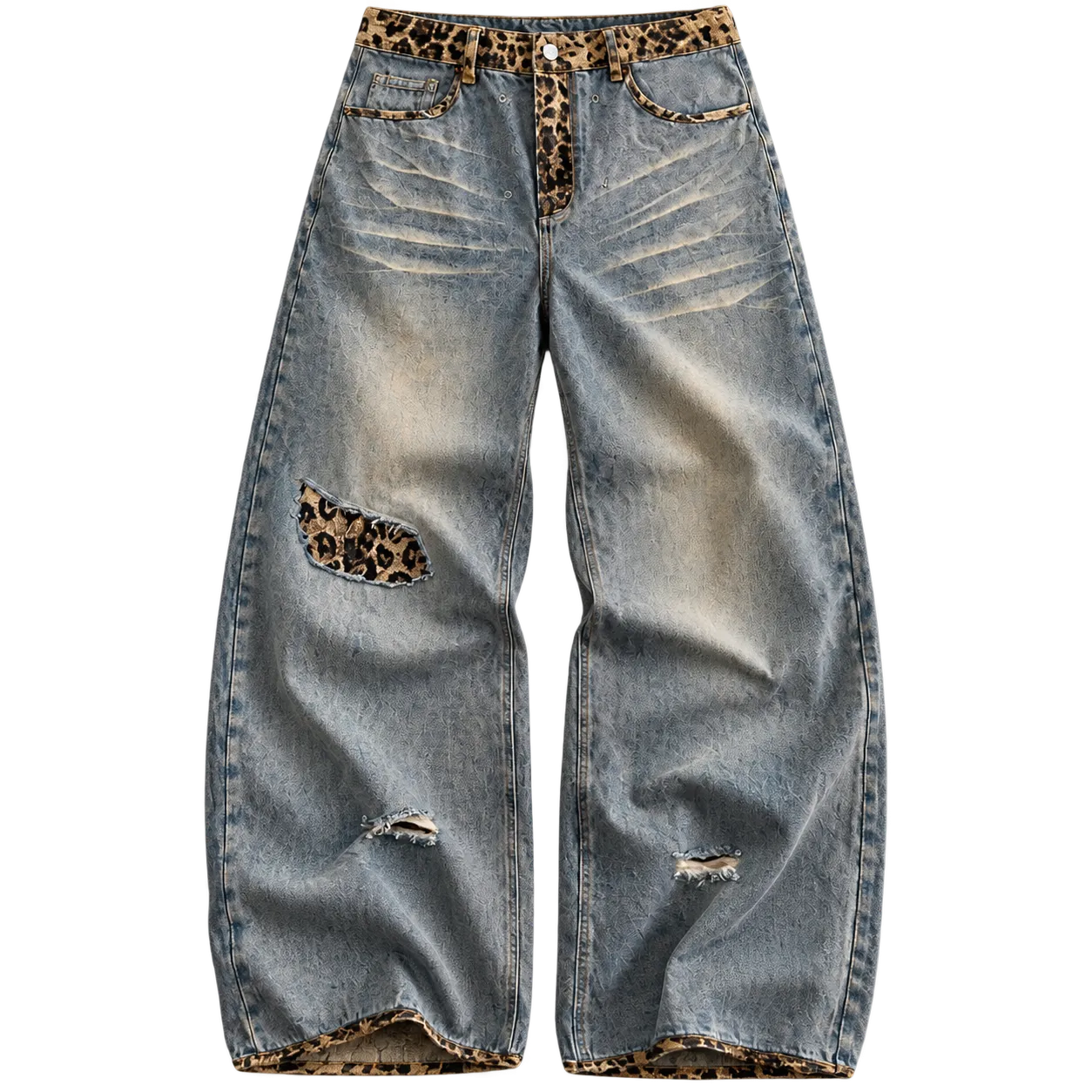 Calça Jeans Leopard Patch