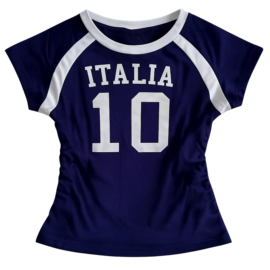 Blusa Baby Tee Italia Sport Y2K