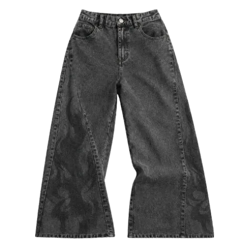 Calça Black Wide Leg Vintage Y2K